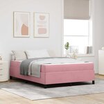 vidaXL Cadre de lit avec matelas Rose 160 x 200 cm tissu