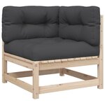 vidaXL Salon de jardin 10 Pièces avec coussins bois de pin massif