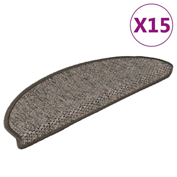 vidaXL Tapis d'escalier autocollants aspect sisal 15 Pièces 65x21x4 cm