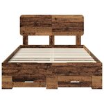 vidaXL Cadre de lit Bois ancien 135 x 190 cm Bois d'ingénierie