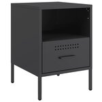 vidaXL Tables de chevet 2 Pièces noir 36x39x50 5 cm acier laminé à froid