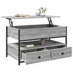 vidaXL Table basse sonoma gris 85x50x50 cm bois d'ingénierie et métal