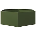 vidaXL Jardinière vert olive hexagone 138x120x45 cm acier