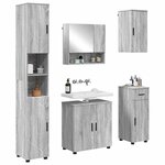 vidaXL Ensemble de mobilier de salle de bain 5 Pièces Gris Sonoma