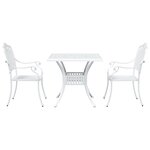 Ensemble de bistro de jardin 3 pièces vidaXL en aluminium moulé blanc