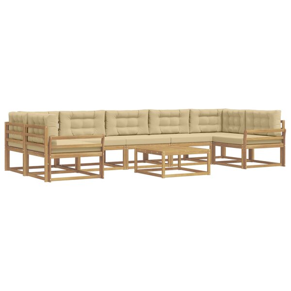 vidaXL Ensemble de canapés d'extérieur 6 Pièces Blanc et Beige