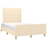vidaXL Cadre de lit avec tête de lit crème 120x190 cm tissu