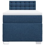 vidaXL Sommier à lattes de lit avec matelas Bleu 90x200 cm Tissu