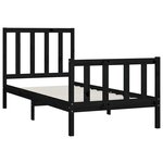 vidaXL Cadre de lit sans matelas noir 100x200 cm bois massif