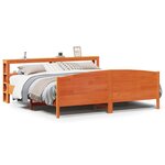 vidaXL Cadre de lit sans matelas cire marron 200x200cm bois pin massif