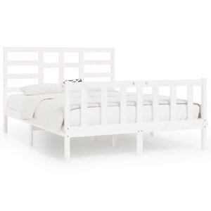 vidaXL Cadre de lit sans matelas blanc 140x200 cm bois de pin massif