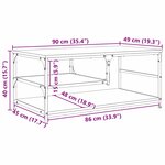 vidaXL Table basse Chêne noir 90 x 49 x 40 cm Bois d'ingénierie