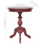 vidaXL Table d'appoint Marron 50 x 50 x 65 cm Bois d'acajou massif