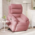 vidaXL Fauteuil inclinable Rose Velours