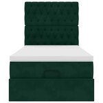 vidaXL Cadre de lit ottoman avec matelas vert foncé 90x200 cm velours