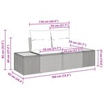 vidaXL Ensemble de Canapés de Jardin 9 Pièces avec Coussins Beige Poly Rattan Acacia
