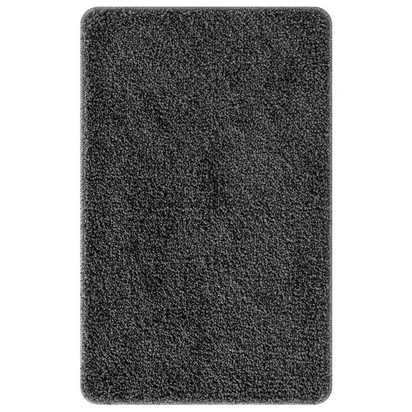 Set de 2 tapis de bain gris foncé en polypropylène antidérapants