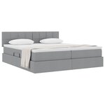vidaXL Lit de Rangement Gris clair 200 x 200 cm Cuir synthétique