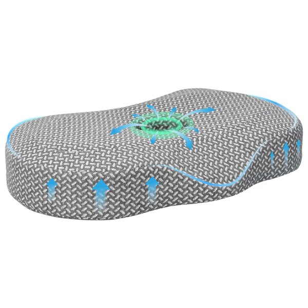 vidaXL Coussin pour le cou Gris 53 x 34 5 x 10 5 cm Polyester