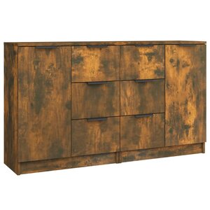 vidaXL Buffets 2 Pièces Chêne fumé 60x30x70 cm Bois d'ingénierie