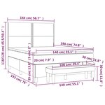 vidaXL Sommier à lattes de lit et matelas Gris foncé 140x190cm Velours