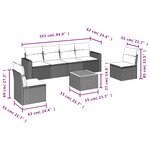 vidaXL Salon de jardin avec coussins 7 Pièces beige résine tressée