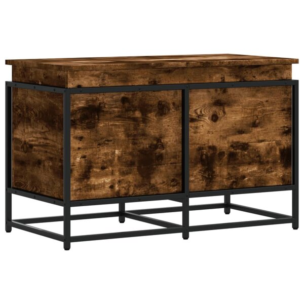 vidaXL Boîte de rangement avec couvercle chêne fumé bois d'ingénierie
