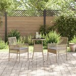 vidaXL Ensemble de repas de jardin 3 pièces en poly rattan beige