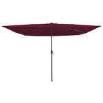 vidaXL Parasol de jardin Rouge  Noir 295 x 295 x 245 cm