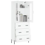 vidaXL Buffet haut Blanc 69 5x34x180 cm Bois d'ingénierie