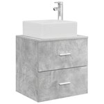 vidaXL Vanité de lavabo mural Gris béton 49 5 x 41 x 63 cm
