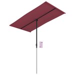 vidaXL Parasol de jardin et mât en aluminium 180x110 cm rouge bordeaux