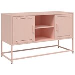 vidaXL Meuble TV rose 100 5x39x60 5 cm acier