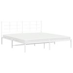 vidaXL Cadre de lit métal avec tête de lit blanc 183x213 cm