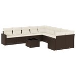 vidaXL Salon de jardin et coussins 11 Pièces marron résine tressée