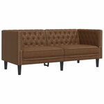 vidaXL Ensemble de canapé Chesterfield 2 Pièces marron similicuir daim