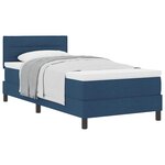 vidaXL Lit à ressorts avec tête de lit Bleu 100 x 200 cm tissu
