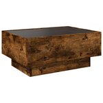 vidaXL Table basse avec LED chêne fumé 70x50x30 cm bois d'ingénierie