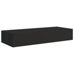 vidaXL Étagères à tiroirs murales 2 Pièces Noir 60x23 5x10 cm MDF