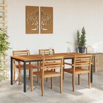 vidaXL Tables de jardin Naturel et noir 200 x 90 x 75 cm