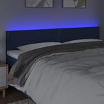 vidaXL Tête de lit à LED Bleu 200x5x78/88 cm Tissu