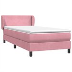 vidaXL Sommier à lattes de lit avec matelas rose 80x220 cm velours