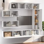 vidaXL Ensemble de meubles TV 7 Pièces Blanc Bois d'ingénierie