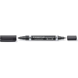 Marqueur d'atelier Lumocolor duo permanent Noir STAEDTLER