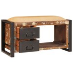 vidaXL Banc de Rangement Multicolore 80x35x40 cm Bois Recyclé Massif