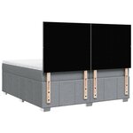 vidaXL Sommier à lattes de lit avec matelas Gris clair 200x200cm Tissu