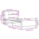 vidaXL Lit bibliothèque sans matelas 90x190 cm bois de pin massif