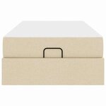 vidaXL Cadre de lit avec matelas Crème 100 x 200 cm tissu