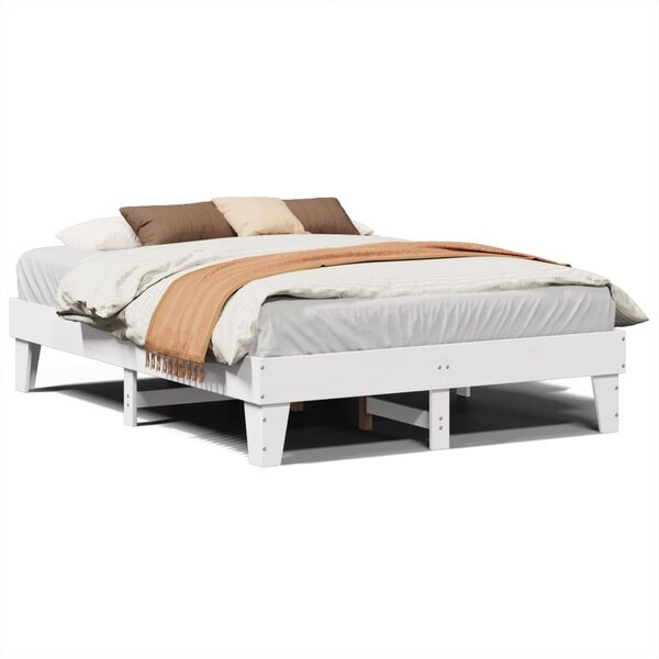 vidaXL Cadre de lit sans matelas blanc 160x200 cm bois de pin massif