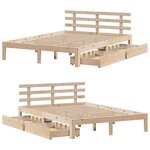 vidaXL Cadre de lit avec tiroirs sans matelas 135x190 cm